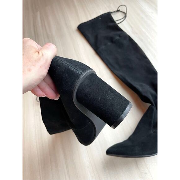 Stuart Weitzman Margotland Suede Over The Knee Boots Black 9.5 - Picture 5 of 16